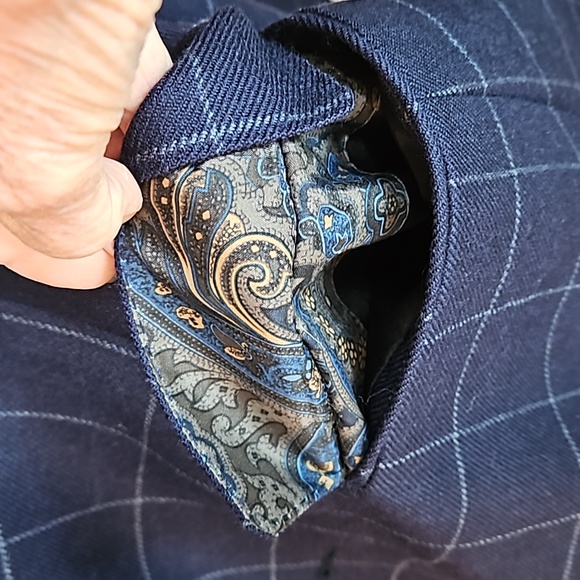 Tallia Mens Sport Coat Wool Paisley Lining GQ Style Plaid Executive Casual 40R - Picture 5 of 14